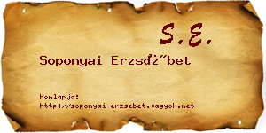 Soponyai Erzsébet névjegykártya
